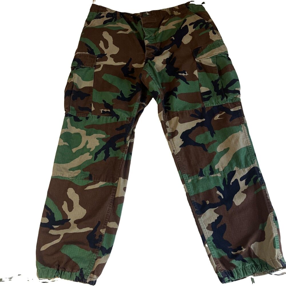 Propper Cargo Pants Mens L 36x30 Woodland Camo Ripstop Tactical Adjustable BDU